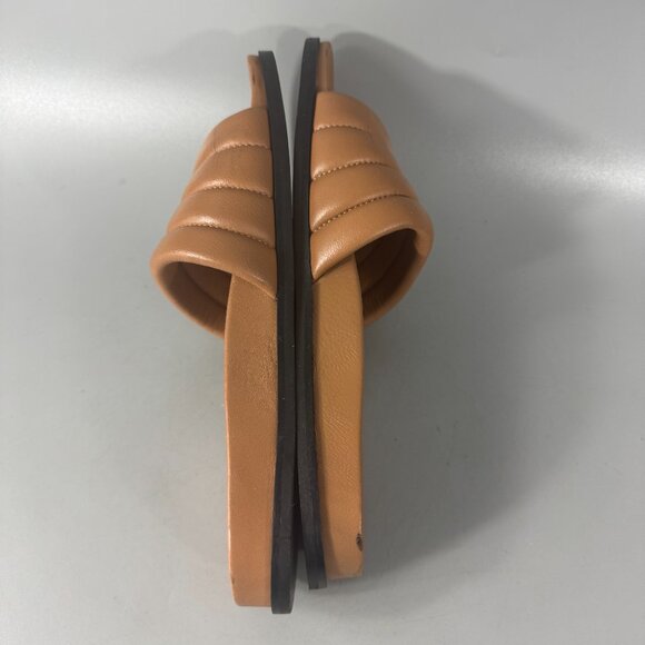 Garnet Hill Made In Italy Daria Modern Slides in Brown Leather, Size 7 1/2 - Picture 8 of 15